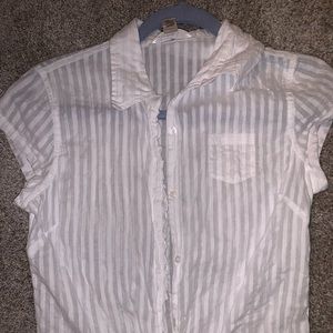 stripped button up shirt